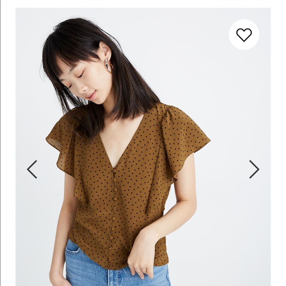 Madewell Silk Carmelina Flutter-sleeve Top